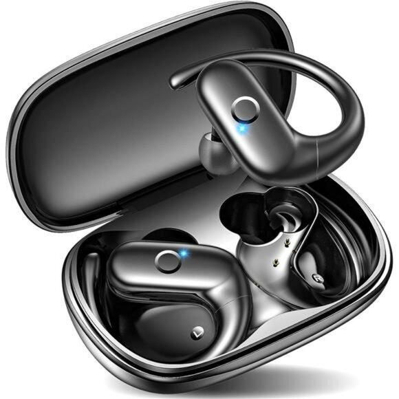 Wireless Earbuds Over Ear Hooks 60H Playtime Bluetooth 5.3 Workout Headphones - Picture 1 of 7